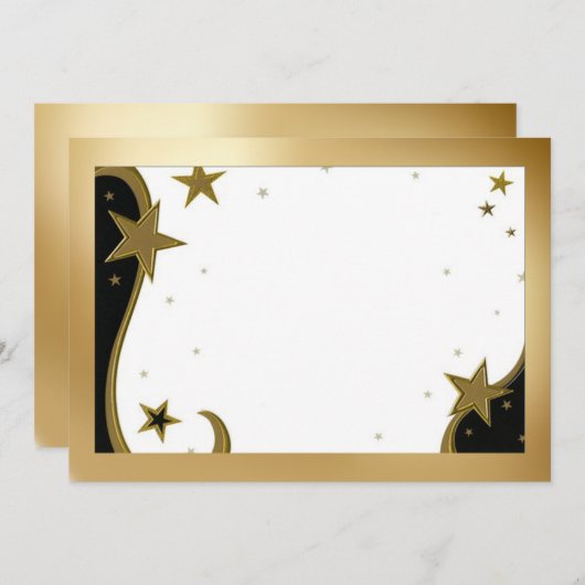 クリスマス・ウェディング・アニバーサリー ゴールドスターズ フォト シーズンカード (正面/裏面)