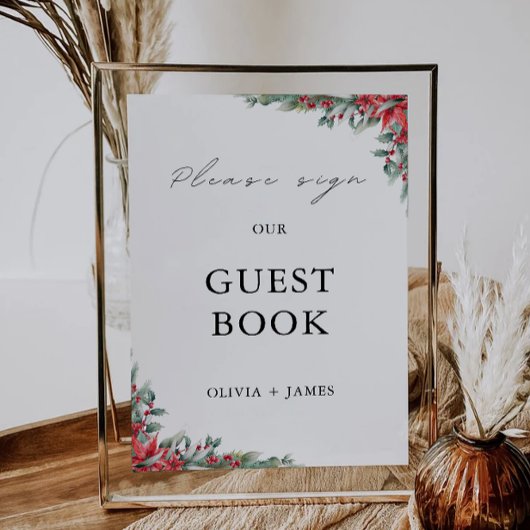 クリスマス ウェディング ゲストブック 署名 テンプレート