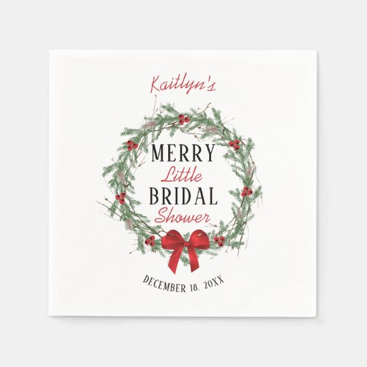 クリスマス ウェディング シャワー ブライズ スタンダードカクテルナプキン (正面)