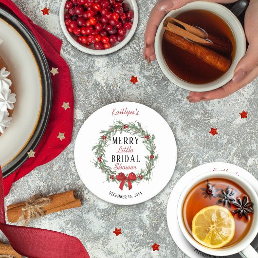 クリスマス ウェディング シャワー ブライズ パーティ ラウンドペーパーコースター