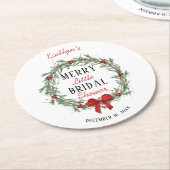 クリスマス ウェディング シャワー ラウンドペーパーコースター (アングル)