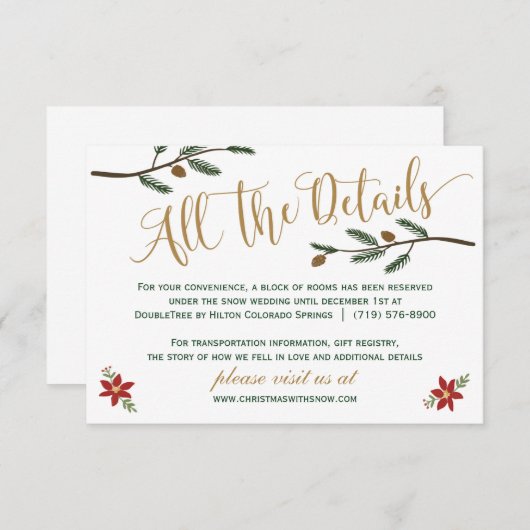 クリスマス ウェディング ディテール カード 祭りの休暇 (正面/裏面)