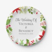 クリスマス ウェディング フェスティブ フラワー オーダーメイド ペーパープレート (正面)