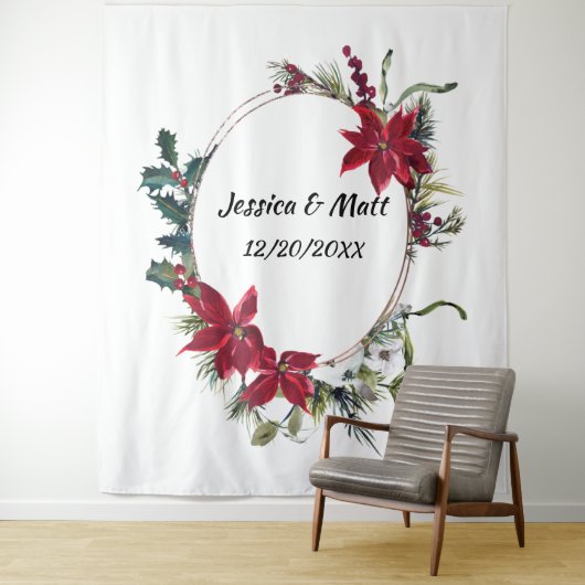 クリスマス ウェディング フォトブース 背景 タペストリー (インサイチュ)