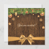 クリスマス・ウェディング・リハーサル・ディナー・ゴールド・デコ 招待状 (裏面)