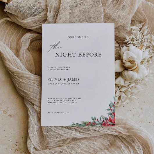 クリスマス・ウェディング・リハーサル・ディナー・サイン・ナイト 招待状