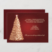 クリスマス ウェディング レセプション ゴールド レッド エンクロージャーカード (正面/裏面)