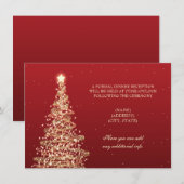 クリスマス ウェディング レセプション レッド ゴールド エンクロージャーカード (正面/裏面)