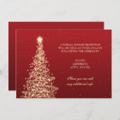クリスマス ウェディング レセプション 赤 ゴールド エンクロージャーカード (正面/裏面)