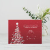 クリスマス ウェディング レセプション 赤 銀 招待状 (スタンド正面)