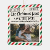 クリスマス ウェディング 発表 新聞 セラミックオーナメント (左)