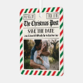 クリスマス ウェディング 発表 新聞 メタルオーナメント (正面左)