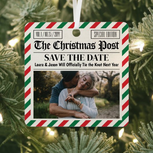 クリスマス ウェディング 発表 新聞 メタルオーナメント (インサイチュ)