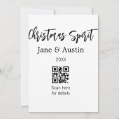 クリスマス ウェディング 結婚 QRコード 記念日 招待状 (裏面)