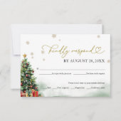 クリスマス ウェディング RSVP フードオプション付き (正面)
