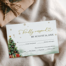 クリスマス ウェディング RSVP フードオプション付き