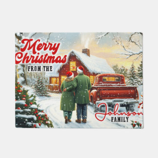 クリスマス ウェルカムマット – 祭りのあるホリデーシーズンに最適なウェルカムマット ドアマット