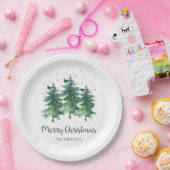 クリスマス ウォーターフォレスト ペーパープレート (パーティー)