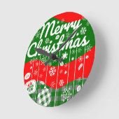 クリスマス ウォール クロック – 白いオーナメント (傾斜)