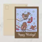 クリスマス ウクライナの民俗 芸術 鳥 お正月おめでとう (正面/裏面)