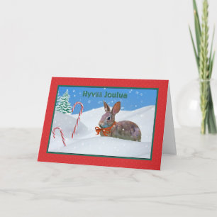 クリスマス、ウサギフィンランド、Hyvää Joulua雪 シーズンカード