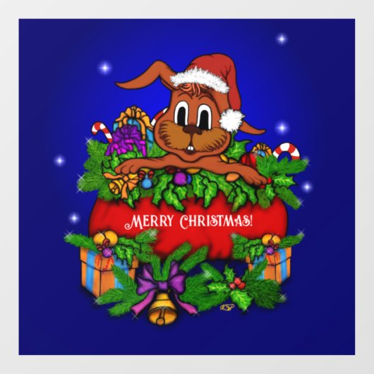 クリスマス・ウサギ ウィンドウサイン (シート)