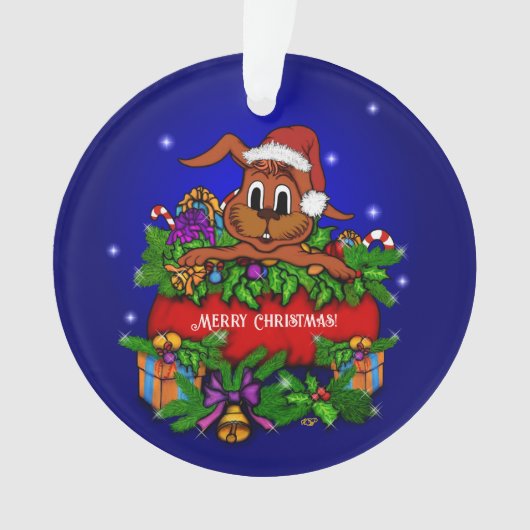 クリスマス・ウサギ オーナメント (正面)