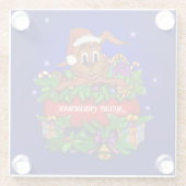 クリスマス・ウサギ ガラスコースター (裏面)
