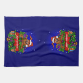 クリスマス・ウサギ キッチンタオル (横)