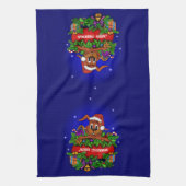 クリスマス・ウサギ キッチンタオル (縦)