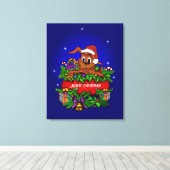 クリスマス・ウサギ キャンバスプリント (インサイチュ (ウッドフロア))