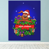 クリスマス・ウサギ キャンバスプリント (インサイチュ (ウッドフロア))