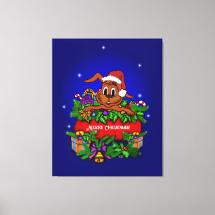 クリスマス・ウサギ キャンバスプリント