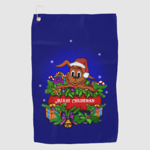 クリスマス・ウサギ ゴルフタオル