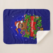 クリスマス・ウサギ シェルパブランケット (正面(横))