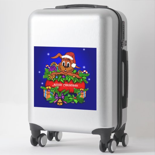 クリスマス・ウサギ シール (スーツケース)