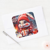 クリスマス・ウサギ スクエアシール (封筒)