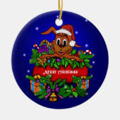 クリスマス・ウサギ セラミックオーナメント (正面)
