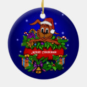 クリスマス・ウサギ セラミックオーナメント (裏面)
