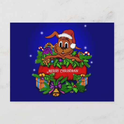 クリスマス・ウサギ ポストカード (正面)