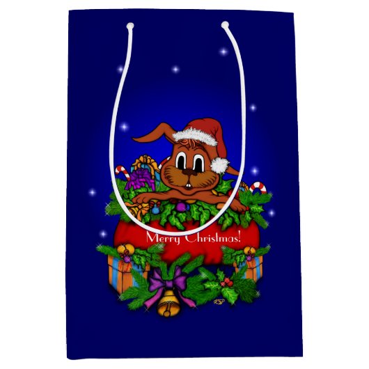 クリスマス・ウサギ ミディアムペーパーバッグ (正面)