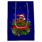 クリスマス・ウサギ ミディアムペーパーバッグ (裏面)