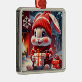 クリスマス・ウサギ メタルオーナメント (右)