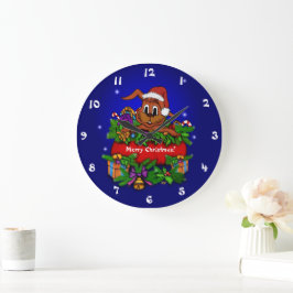クリスマス・ウサギ ラージ壁時計