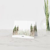 クリスマス　ウッドランド　松の森　水彩画 シーズンカード (裏面)