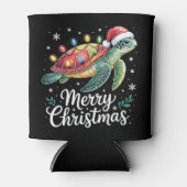 クリスマス ウミガメ サンタ帽子 ガーランド ライト 缶クーラー (正面)