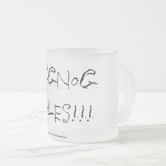 クリスマス"エッグノッグ"は-曇らされたガラスのマグを支配します フロストグラスマグカップ (正面右)