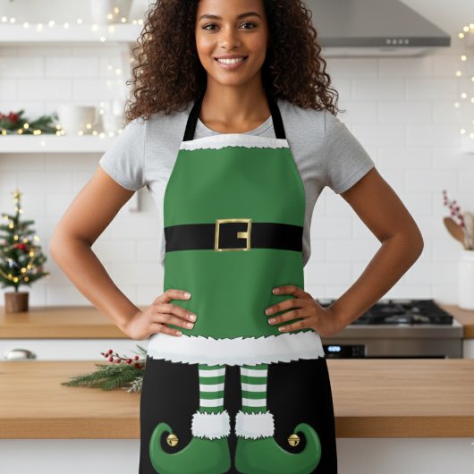 クリスマス エルフ ホリデー グリーン エプロン