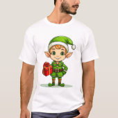 クリスマス エルフ Tシャツ - 祝祭的なホリデー デザイン (正面)