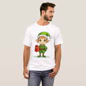 クリスマス エルフ Tシャツ - 祝祭的なホリデー デザイン (正面フル)